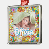 Modern Floral Pattern Heldere kleuren Metalen Ornament (Links)