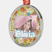 Modern Floral Pattern Heldere kleuren Metalen Ornament (Links)