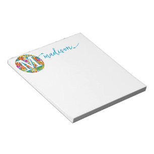 Modern Floral Pattern Heldere kleuren Notitieblok