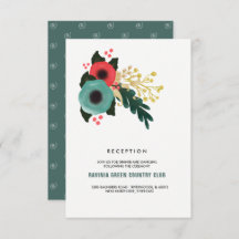Modern Floral Pink Blauwgroen Weddenschappen Kaart