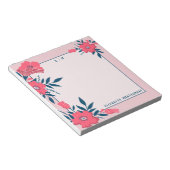 Modern Floral Pink Moederdag Gift Personalized Notitieblok (Schuin)