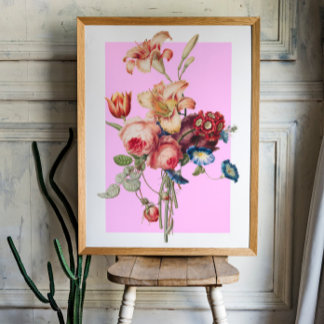  modern Floral Pink Wall Art Poster