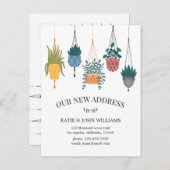 Modern Floral Planten New Home Verhuisaankondiging Aankondigingskaart (Voorkant / Achterkant)