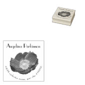 Modern Floral Poppy Script Retouradres Rubberstempel (Gestempeld)