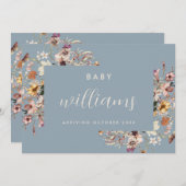 Modern Floral Pregnancy Aankondiging Kaart (Voorkant / Achterkant)