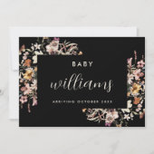 Modern Floral Pregnancy Aankondiging Kaart (Voorkant)