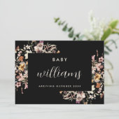 Modern Floral Pregnancy Aankondiging Kaart (Staand voorkant)