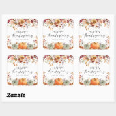 Modern Floral Pumpkin Rustic Happy Thanksgiving  Vierkante Sticker (Vel)