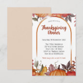 Modern Floral Pumpkin Thanksgiving Diner Kaart (Voorkant / Achterkant)