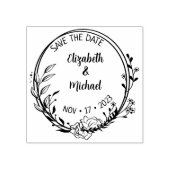 Modern Floral redt de datum van het huwelijk Rubberstempel (Afrduk)