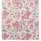 Modern Floral Roos Douchegordijn (Voorkant)