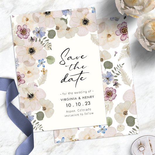 Modern Floral Save The Date
