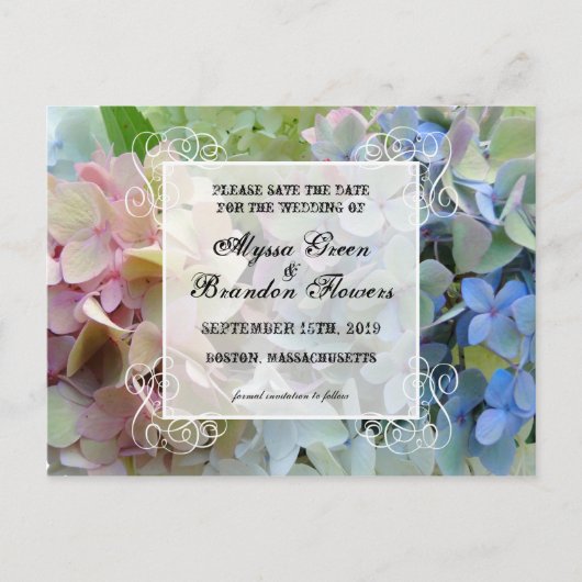 Modern Floral Save the Date Wedding Briefkaarten (Voorkant)