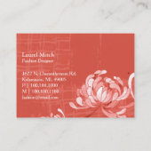 Modern Floral Scarlet Red Visitekaartje (Achterkant)