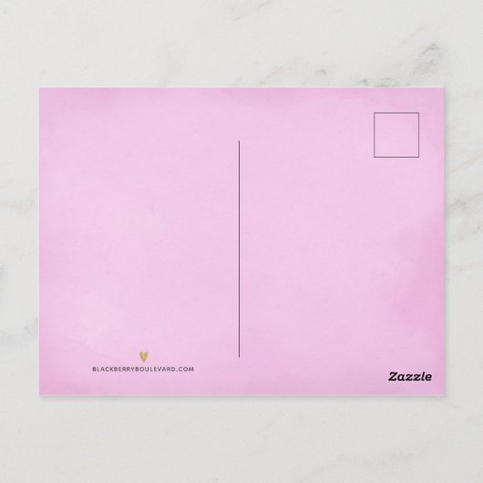 Modern Floral Script Bedankt Briefkaart (Achterkant)