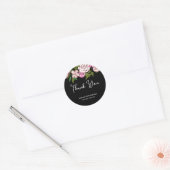 Modern Floral Script Bedankt Ronde Sticker (Envelop)