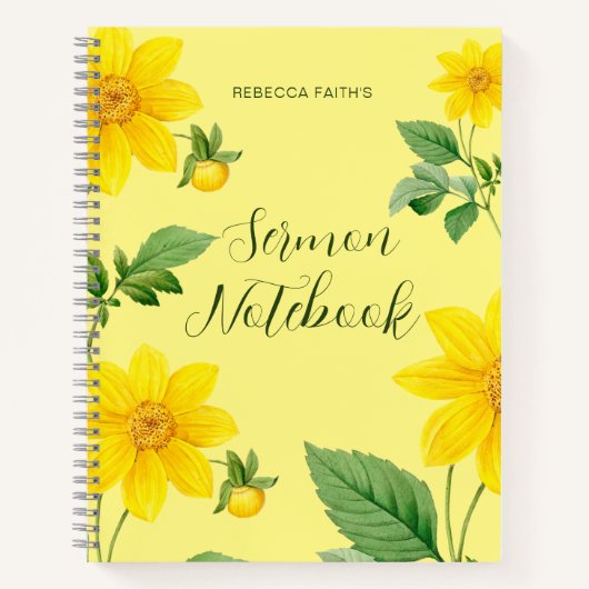 Modern Floral Sermon Notitieboek (Voorkant)