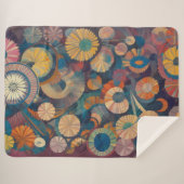 Modern Floral Sherpa Blanket Deken (Voorkant (horizontaal))