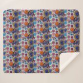 Modern Floral Sherpa Blanket Sherpa Deken (Voorkant (horizontaal))