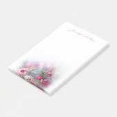 Modern Floral Sjabloon Waterverf Rozen Script Post-it® Notes (Schuin)
