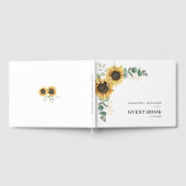 Modern Floral Sunflower Greenery Wedding Gastenboek (Volledig)