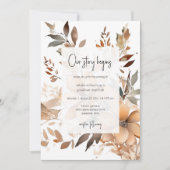 Modern Floral Two Sided Wedding Invitation (Devant)