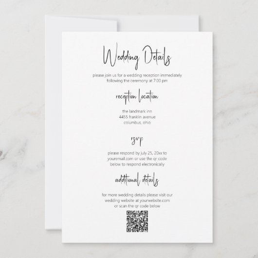 Modern Floral Two Sided Wedding Invitation (Dos)