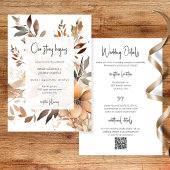 Modern Floral Two Sided Wedding Invitation