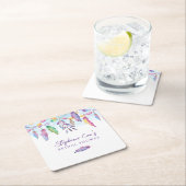 Modern Floral Vierkante Kartonnen Onderzetter (Insitu)