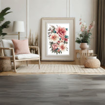 Modern Floral Wall Decor Print Poster