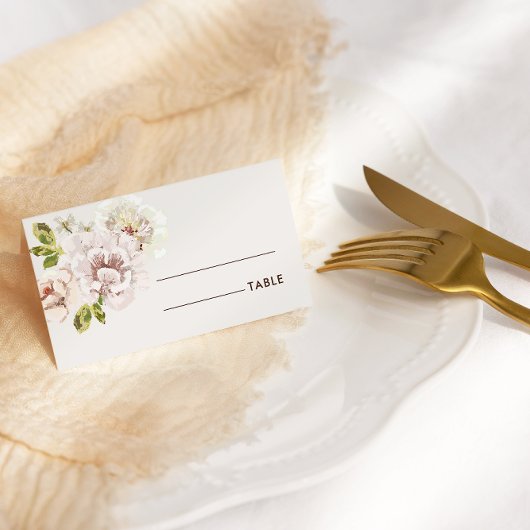 Modern Floral Waterverf Ivory Cream Bruiloft Gevou