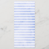 Modern Floral Waterverf Navy Stripe Diner Menu (Achterkant)
