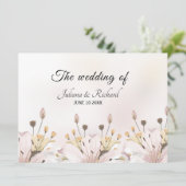 Modern Floral Wedding Guest Kaart (Staand voorkant)
