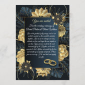 Modern Floral Wedding Invitation Custom card Kaart (Achterkant)