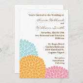Modern Floral Wedding Invitation Kaart (Voorkant / Achterkant)