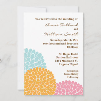 Modern Floral Wedding Invitation Kaart