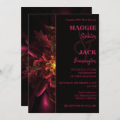 Modern Floral Wedding Invitation Kaart (Voorkant / Achterkant)