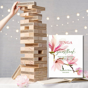 Modern Floral Wedding Jenga Gastenboek teken Poster