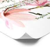 Modern Floral Wedding Jenga Gastenboek teken Poster (Hoek)