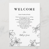 Modern Floral Wedding Letter en Itinerary Programma (Voorkant)