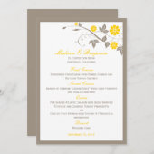 Modern Floral Wedding Menu - Mustard (Voorkant / Achterkant)