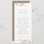 Modern Floral Wedding Programme - Soft Pink Programma (Voorkant / Achterkant)