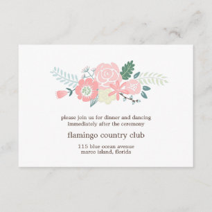 Modern Floral Wedding Reception Card Informatiekaartje