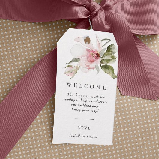 Modern Floral Wedding Welcome Bag Label Cadeaulabel