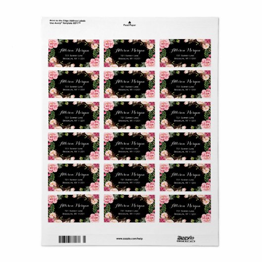 Modern Floral wrapping Classy en Romantic Etiket (Full Sheet)