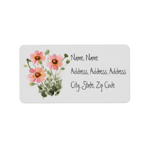 Modern Floral Wreath Greetings Etiket