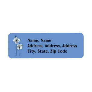 Modern Floral Wreath Greetings Etiket