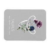 Modern Floral Zodiac Star Sign Taurus Magneet (Horizontaal)