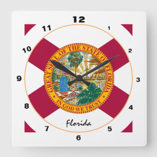 Modern Florida Home, Florida Flag design / Verenig Vierkante Klok