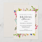 Modern Flower Bridal Shower Kaart (Voorkant / Achterkant)